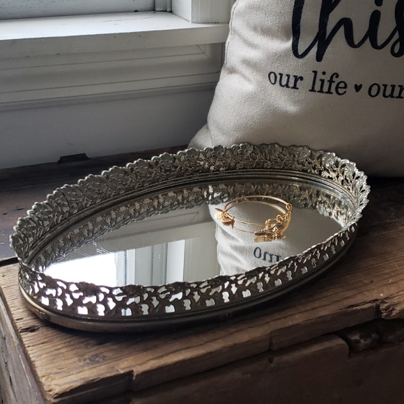 Vintage mirror dresser or vanity tray